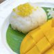 Sticky rice with mango, also known as Khao Niew Ma Muang in Thai.